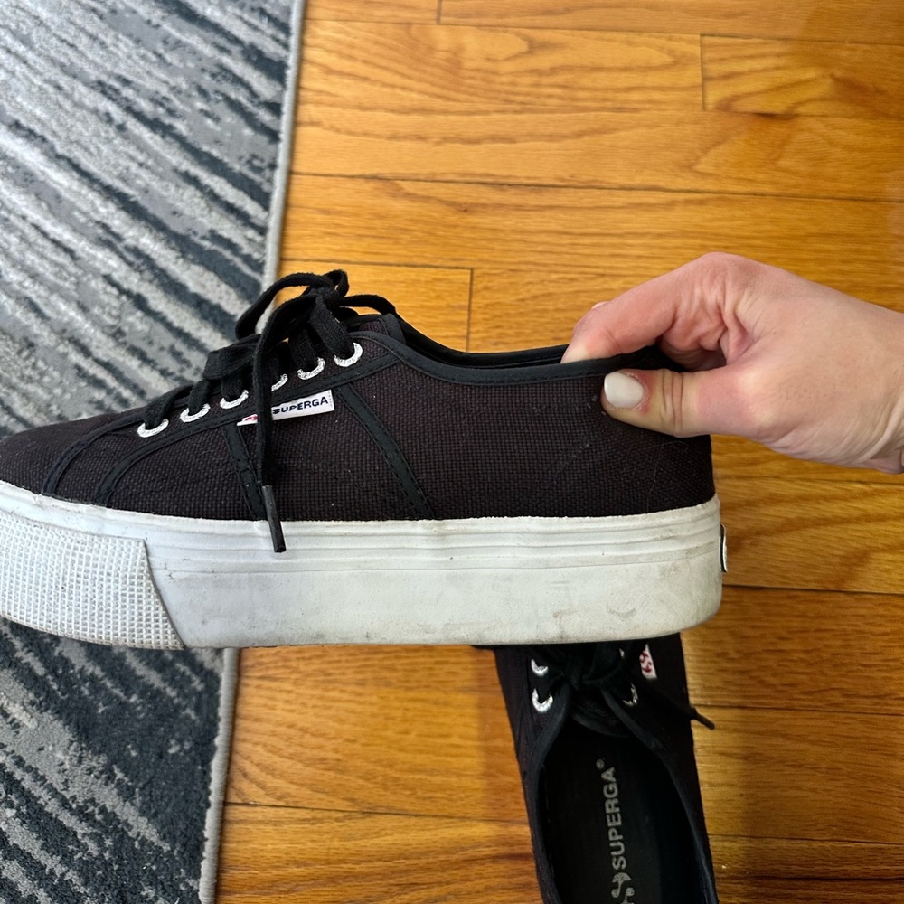 Superga Platform Black Sneakers